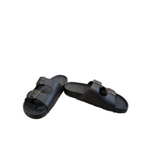 Pali Hawaiiu Mens Brown Double Strap Slide Sandals size 8 SKU 8336